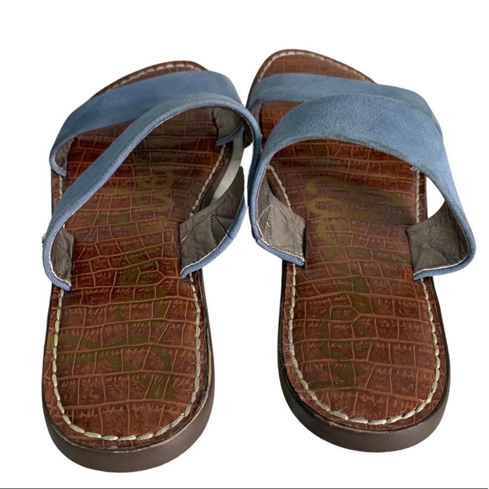 Sam Edelman Gala Blue Suede Women’s Slip On Sandals Open Toe Sandals Size 8.5 - Picture 8 of 10